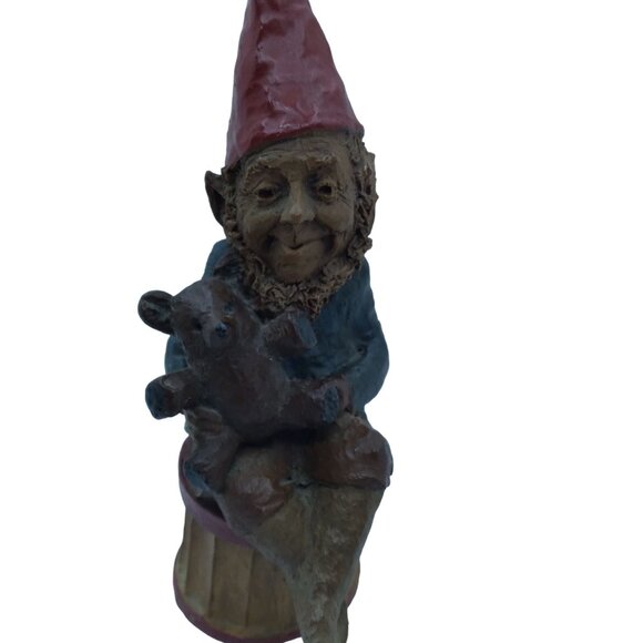 Vintage Tom Clark 1984 sitting gnome holding 'teddy' figurine - Picture 15 of 16